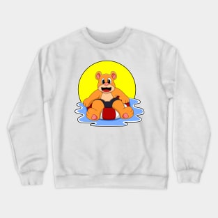 Bear at Swimming with Swim ring Crewneck Sweatshirt